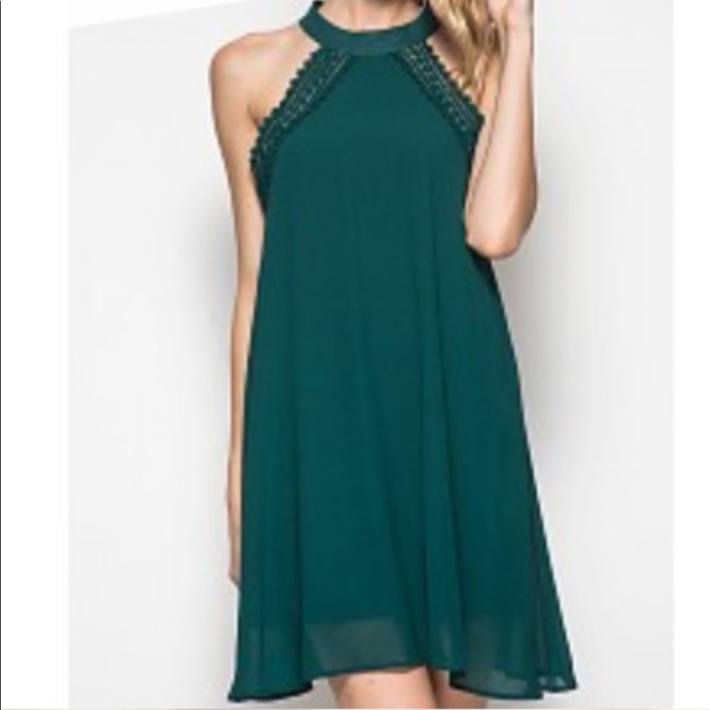 Emerald Green Halter Dress